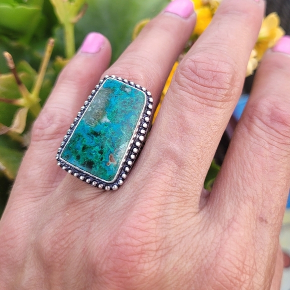 🩵Crysocolla Gemstone Ring - Picture 2 of 3